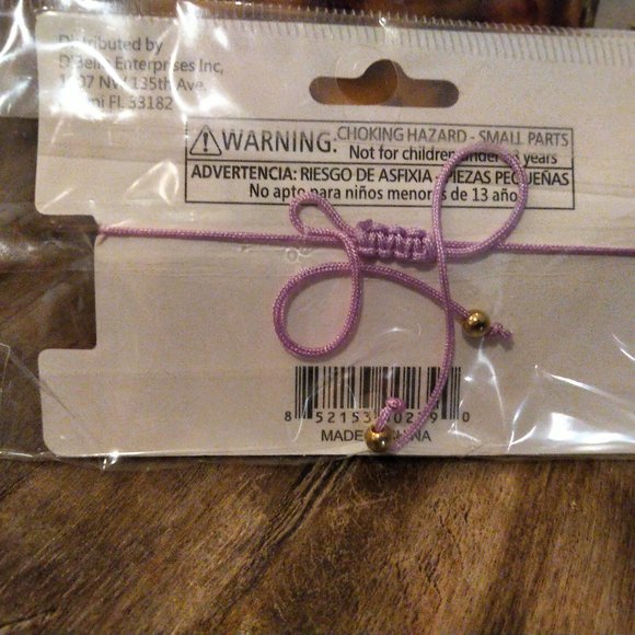 Bracelet D'Bello Accessories - purple beads and cord - Picture 2 of 2